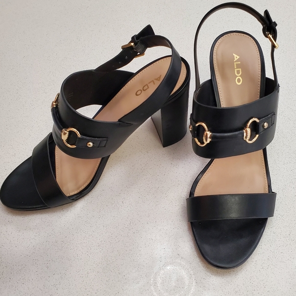 ALDO Leather Stacked heel shoes Size 10 - Picture 2 of 7